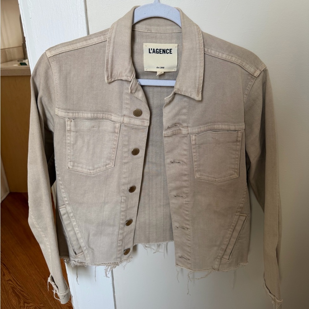 L'AGENCE Beige Jean Jacket for Women